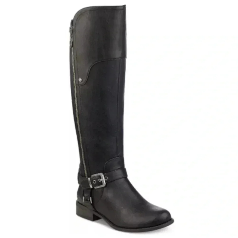 G by Guess Harson Knee High Black Zipper Boot Sz 6.5M EUC!